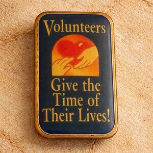 Volunteers Give The Time Of Their Lives Vintage USA Lapel Pin